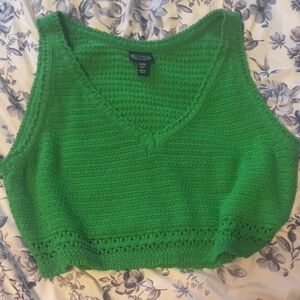 Green Knit Women's Top